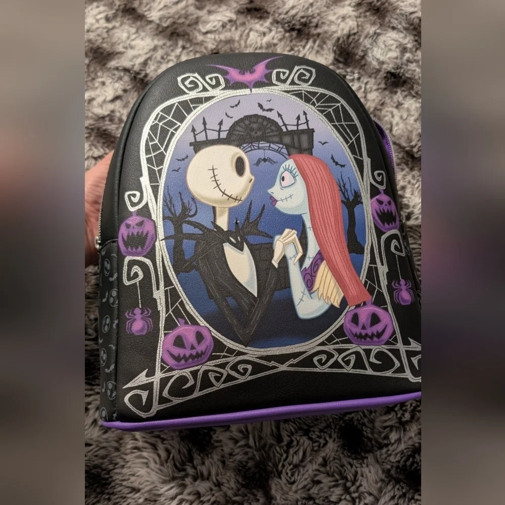 Loungefly The Nightmare Before Christmas Jack & Sally Pumpkin Frame Backpack